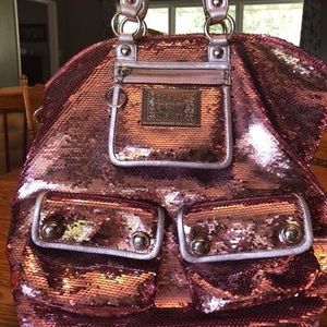 Authentic Coach Poppy Pink Sequin Spotlight Bag